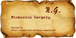 Miokovics Gergely névjegykártya